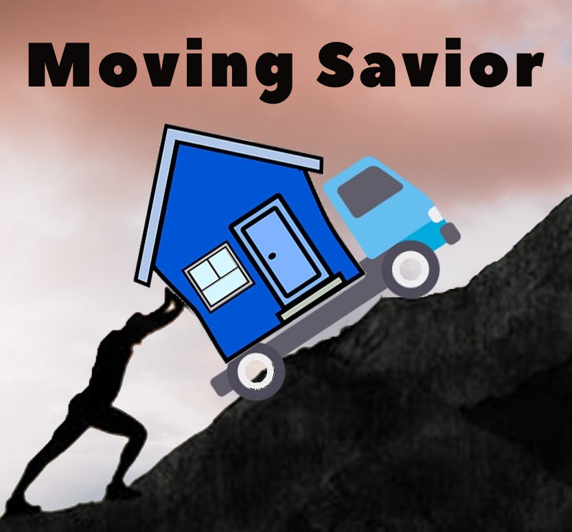 Company logo of truck being pushing up a hill